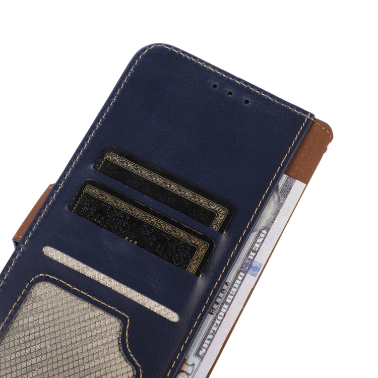 For iPhone 16 Crazy Horse Top Layer Cowhide Leather Phone Case(Blue) - iPhone 16 Cases by buy2fix | Online Shopping UK | buy2fix