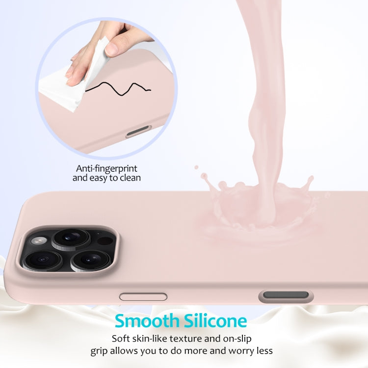 For iPhone 16 Pro Max Solid Color Silicone Phone Case(Sand Pink) - More iPhone Cases by buy2fix | Online Shopping UK | buy2fix