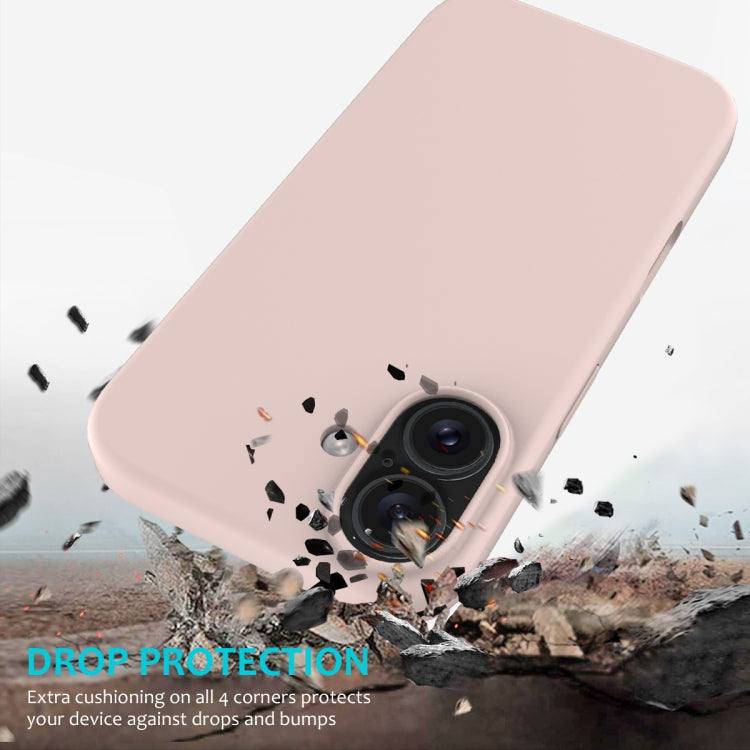 For iPhone 16 Plus Solid Color Silicone Phone Case(Sand Pink) - More iPhone Cases by buy2fix | Online Shopping UK | buy2fix