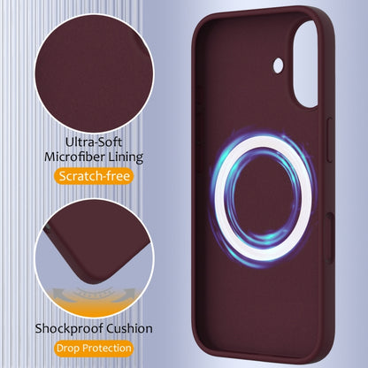 For iPhone 16 Shockproof Silicone Magsafe Phone Case(Plum Color) - iPhone 16 Cases by buy2fix | Online Shopping UK | buy2fix