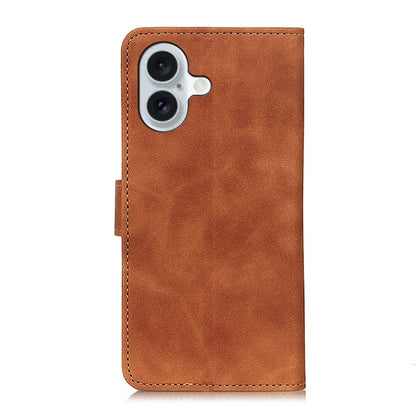 For iPhone 16 KHAZNEH Retro Texture Leather Phone Case(Brown) - iPhone 16 Cases by buy2fix | Online Shopping UK | buy2fix