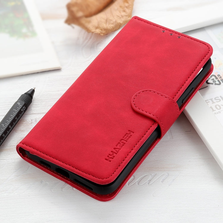 For iPhone SE 2024 KHAZNEH Retro Texture Leather Phone Case(Red) - More iPhone Cases by buy2fix | Online Shopping UK | buy2fix