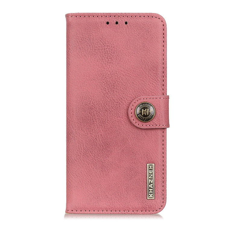 For iPhone 16 Pro KHAZNEH Cowhide Texture Horizontal Flip Leather Phone Case(Pink) - iPhone 16 Pro Cases by buy2fix | Online Shopping UK | buy2fix