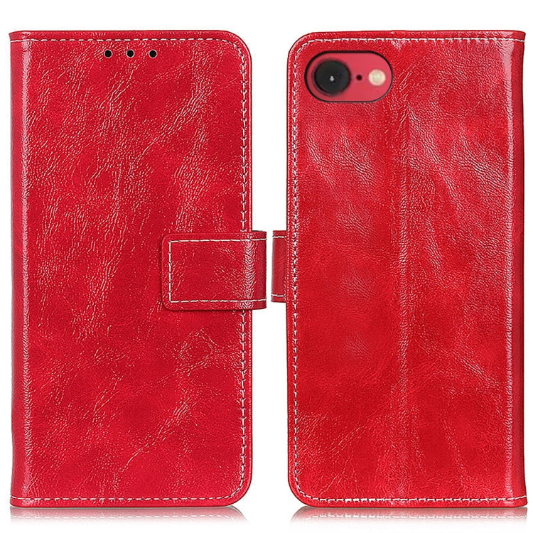 For iPhone SE 2024 Retro Crazy Horse Texture Horizontal Flip Leather Phone Case(Red) - More iPhone Cases by buy2fix | Online Shopping UK | buy2fix