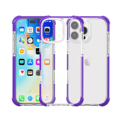 For iPhone 16 Pro Four-corner Shockproof TPU + Acrylic Phone Case(Purple) - iPhone 16 Pro Cases by buy2fix | Online Shopping UK | buy2fix