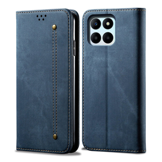 For Honor X6A Denim Texture Flip Leather Phone Case(Blue) - Honor Cases by buy2fix | Online Shopping UK | buy2fix