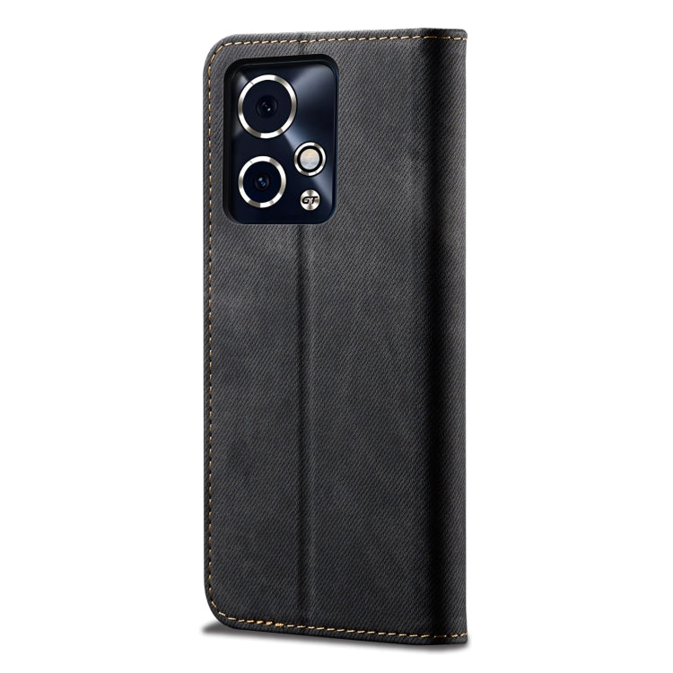 For Honor 90 GT Denim Texture Flip Leather Phone Case(Black) - Honor Cases by buy2fix | Online Shopping UK | buy2fix