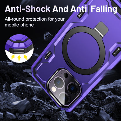 For iPhone 14 / 13 Patronus MagSafe Magnetic Holder Phone Case(Purple) - iPhone 14 Cases by buy2fix | Online Shopping UK | buy2fix