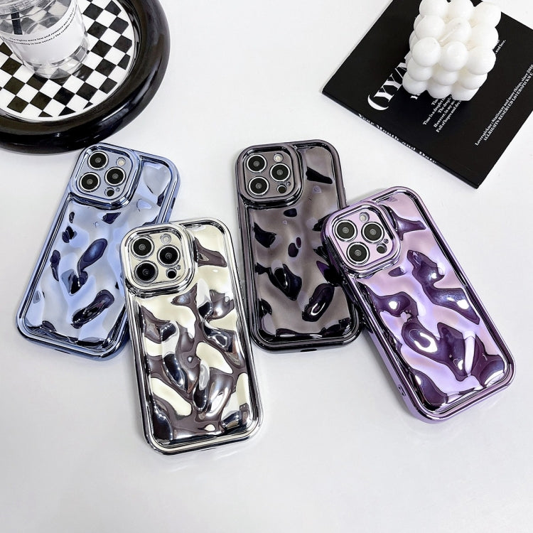 For iPhone 16 Electroplating Meteorite Texture TPU Phone Case(Blue) - iPhone 16 Cases by buy2fix | Online Shopping UK | buy2fix