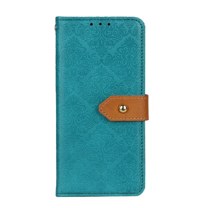 For iPhone 16 European Floral Embossed Leather Phone Case(Blue) - iPhone 16 Cases by buy2fix | Online Shopping UK | buy2fix