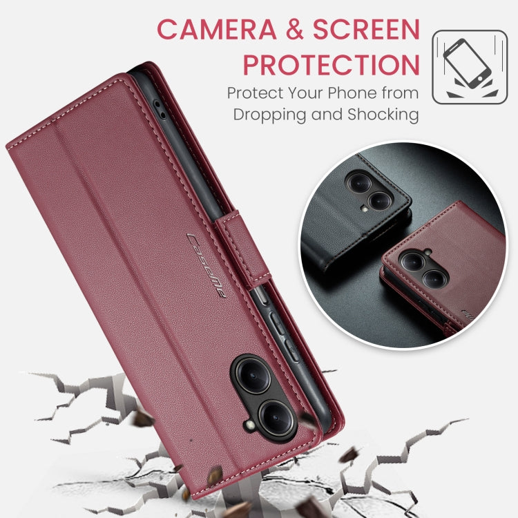 For Realme 10 Pro 5G CaseMe 023 Butterfly Buckle Litchi Texture RFID Anti-theft Leather Phone Case(Wine Red) - Realme Cases by CaseMe | Online Shopping UK | buy2fix