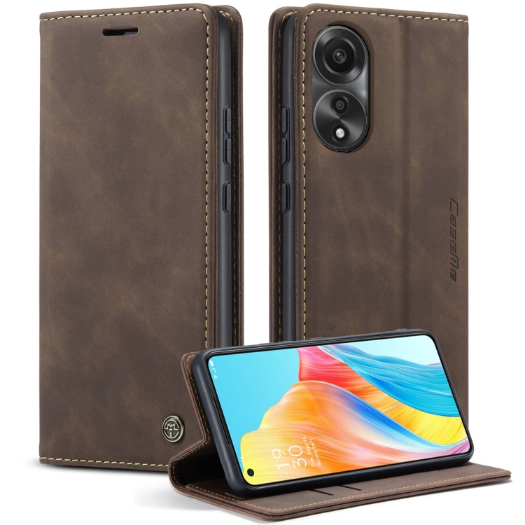 For OPPO A78 4G CaseMe 013 Multifunctional Horizontal Flip Leather Phone Case(Coffee) - OPPO Cases by CaseMe | Online Shopping UK | buy2fix