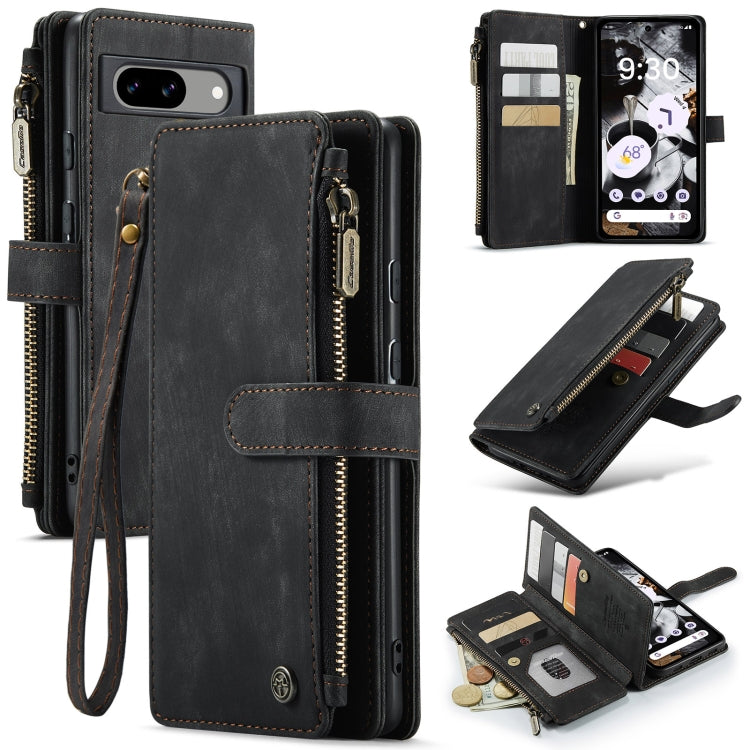 For Google Pixel 8a CaseMe C30 Multifunctional Leather Phone Case(Black) - Google Cases by CaseMe | Online Shopping UK | buy2fix