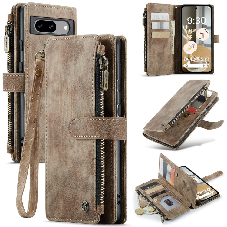 For Google Pixel 8a CaseMe C30 Multifunctional Leather Phone Case(Brown) - Google Cases by CaseMe | Online Shopping UK | buy2fix