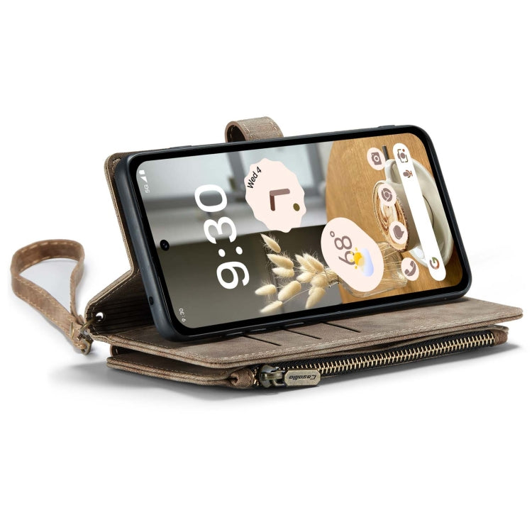 For Google Pixel 8a CaseMe C30 Multifunctional Leather Phone Case(Brown) - Google Cases by CaseMe | Online Shopping UK | buy2fix