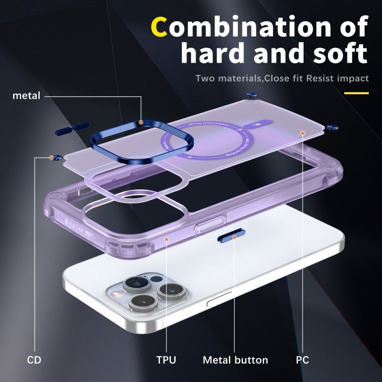 For iPhone 11 Pro Max Skin Feel TPU + PC MagSafe Magnetic Phone Case(Transparent Purple) - iPhone 11 Pro Max Cases by buy2fix | Online Shopping UK | buy2fix