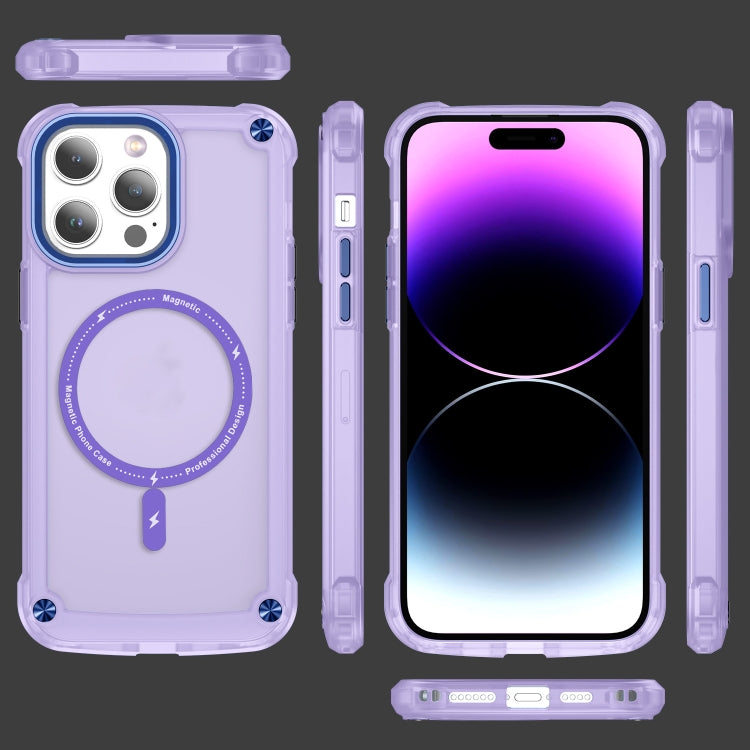 For iPhone 11 Pro Max Skin Feel TPU + PC MagSafe Magnetic Phone Case(Transparent Purple) - iPhone 11 Pro Max Cases by buy2fix | Online Shopping UK | buy2fix