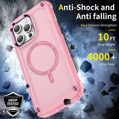 For iPhone 15 Pro Skin Feel TPU + PC MagSafe Magnetic Phone Case(Transparent Pink) - iPhone 15 Pro Cases by buy2fix | Online Shopping UK | buy2fix