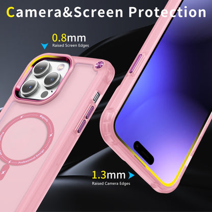 For iPhone 15 Pro Skin Feel TPU + PC MagSafe Magnetic Phone Case(Transparent Pink) - iPhone 15 Pro Cases by buy2fix | Online Shopping UK | buy2fix