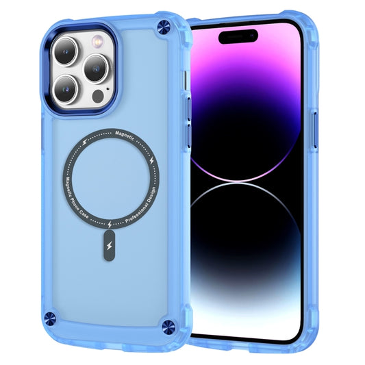 For iPhone 16 Pro Max Skin Feel TPU + PC MagSafe Magnetic Phone Case(Transparent Blue) - iPhone 16 Pro Max Cases by buy2fix | Online Shopping UK | buy2fix