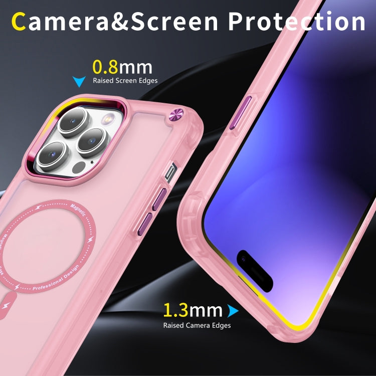 For iPhone 16 Pro Skin Feel TPU + PC MagSafe Magnetic Phone Case(Transparent Pink) - iPhone 16 Pro Cases by buy2fix | Online Shopping UK | buy2fix