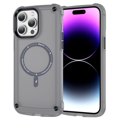 For iPhone 16 Pro Skin Feel TPU + PC MagSafe Magnetic Phone Case(Transparent Black) - iPhone 16 Pro Cases by buy2fix | Online Shopping UK | buy2fix