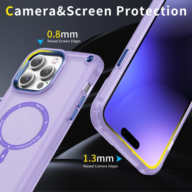 For iPhone 16 Pro Skin Feel TPU + PC MagSafe Magnetic Phone Case(Transparent Purple) - iPhone 16 Pro Cases by buy2fix | Online Shopping UK | buy2fix