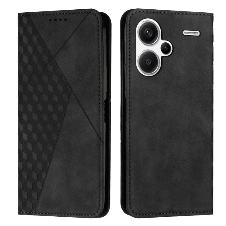 For Xiaomi Redmi Note 13 pro+ Diamond Splicing Skin Feel Magnetic Leather Phone Case(Black) - Note 13 Pro+ Cases by buy2fix | Online Shopping UK | buy2fix