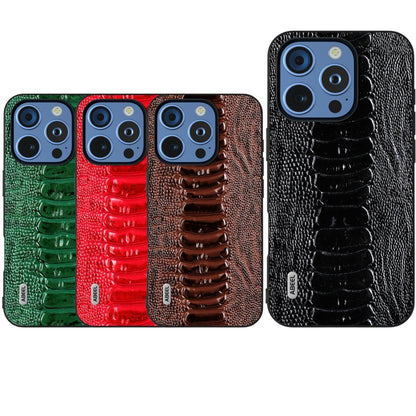 For iPhone 16 Pro Max ABEEL Genuine Leather Weilai Series Phone Case(Black) - iPhone 16 Pro Max Cases by buy2fix | Online Shopping UK | buy2fix