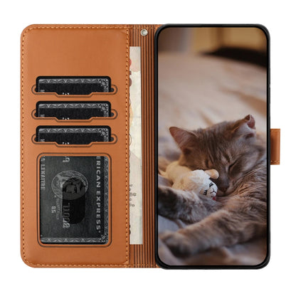 For Google Pixel 9 Pro XL Cat Embossing Pattern Leather Phone Case with Lanyard(Brown) - Google Cases by buy2fix | Online Shopping UK | buy2fix