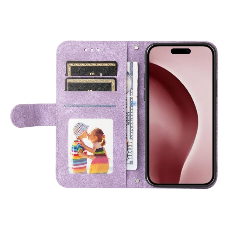 For iPhone 16 Pro Skin Feel Life Tree Leather Phone Case(Purple) - iPhone 16 Pro Cases by buy2fix | Online Shopping UK | buy2fix