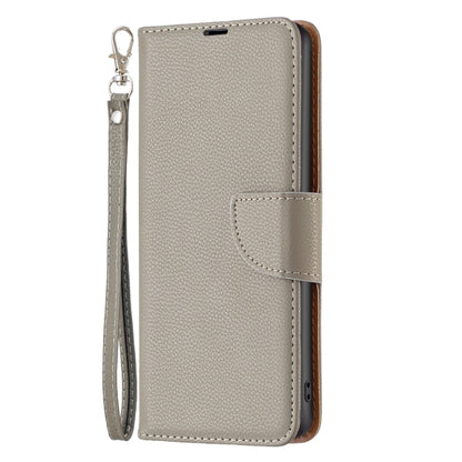 For iPhone 16 Plus Litchi Texture Pure Color Flip Leather Phone Case(Grey) - iPhone 16 Plus Cases by buy2fix | Online Shopping UK | buy2fix