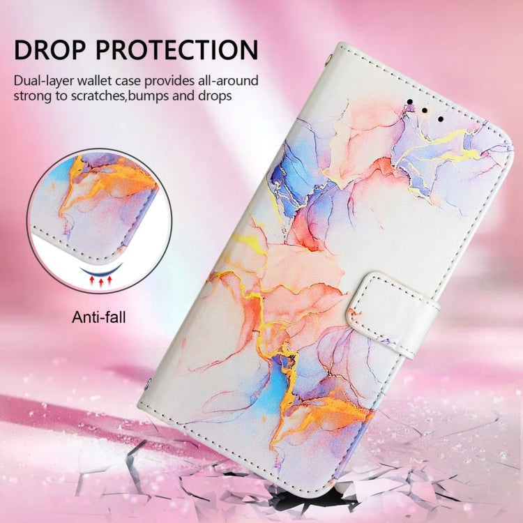 For iPhone 16 Plus PT003 Marble Pattern Flip Leather Phone Case(Galaxy Marble White LS004) - iPhone 16 Plus Cases by buy2fix | Online Shopping UK | buy2fix