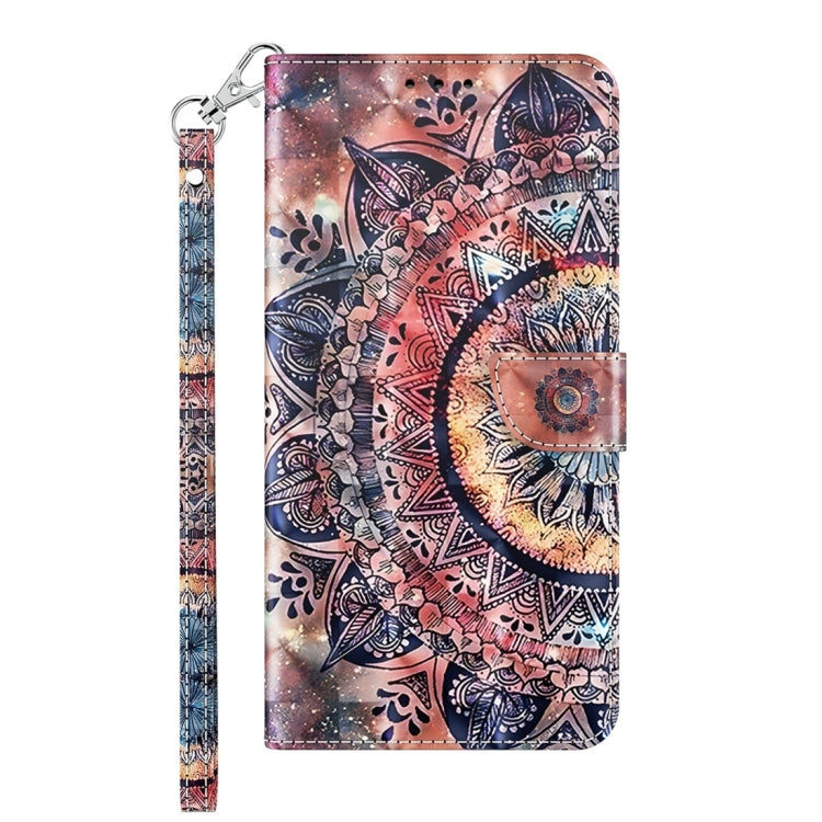 For Google Pixel 9 3D Painted Pattern Leather Phone Case(Colorful Mandala) - Google Cases by buy2fix | Online Shopping UK | buy2fix