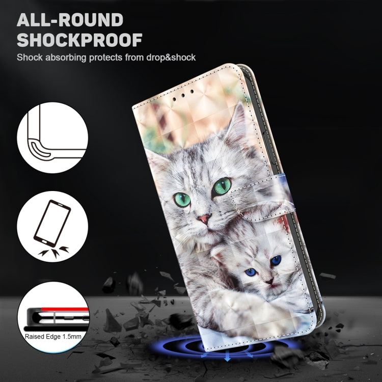 For Google Pixel 9 Pro 3D Painted Pattern Leather Phone Case(Two Loving Cats) - Google Cases by buy2fix | Online Shopping UK | buy2fix