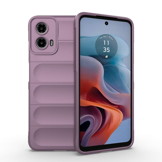 For Motorola Moto G34 5G Magic Shield TPU + Flannel Phone Case(Purple) - Motorola Cases by buy2fix | Online Shopping UK | buy2fix