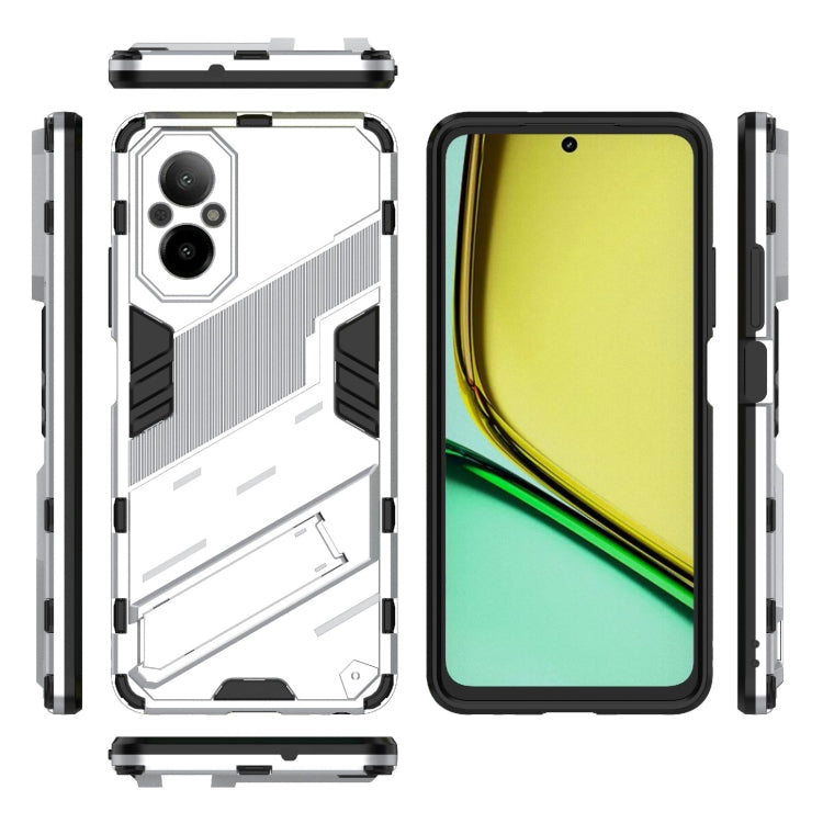 For Realme C67 4G Global Punk Armor 2 in 1 PC + TPU Phone Case with Holder(White) - Realme Cases by buy2fix | Online Shopping UK | buy2fix