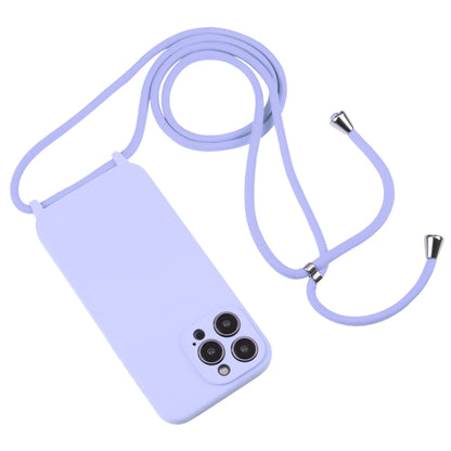 For iPhone 16 Plus Crossbody Lanyard Liquid Silicone Case(Purple) - iPhone 16 Plus Cases by buy2fix | Online Shopping UK | buy2fix