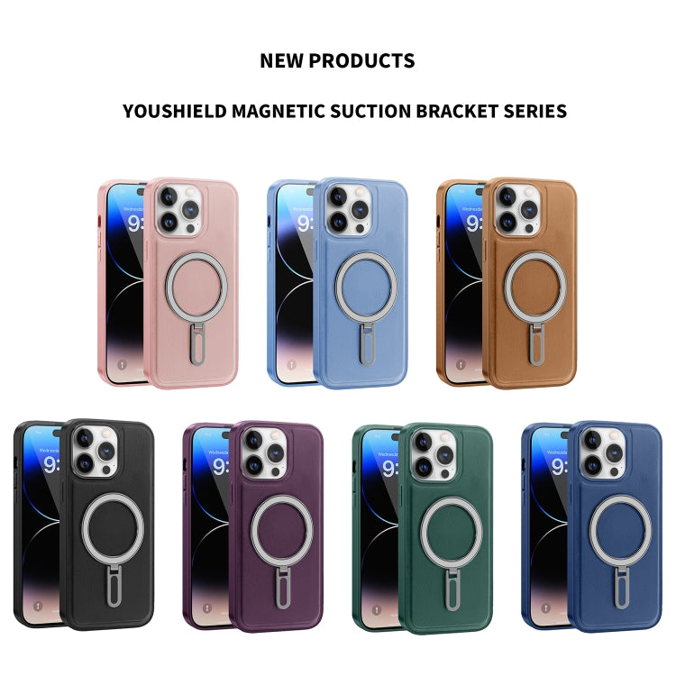 For iPhone 11 Pro Max MagSafe Magnetic Holder Phone Case(Pink) - iPhone 11 Pro Max Cases by buy2fix | Online Shopping UK | buy2fix