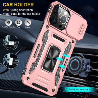 For iPhone 16 Pro Max Armor PC + TPU Camera Shield Phone Case(Rose Gold) - iPhone 16 Pro Max Cases by buy2fix | Online Shopping UK | buy2fix