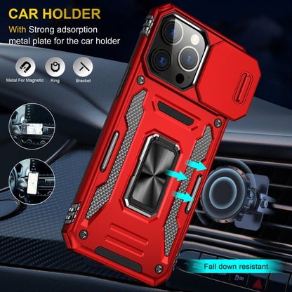 For iPhone 16 Pro Armor PC + TPU Camera Shield Phone Case(Red) - iPhone 16 Pro Cases by buy2fix | Online Shopping UK | buy2fix