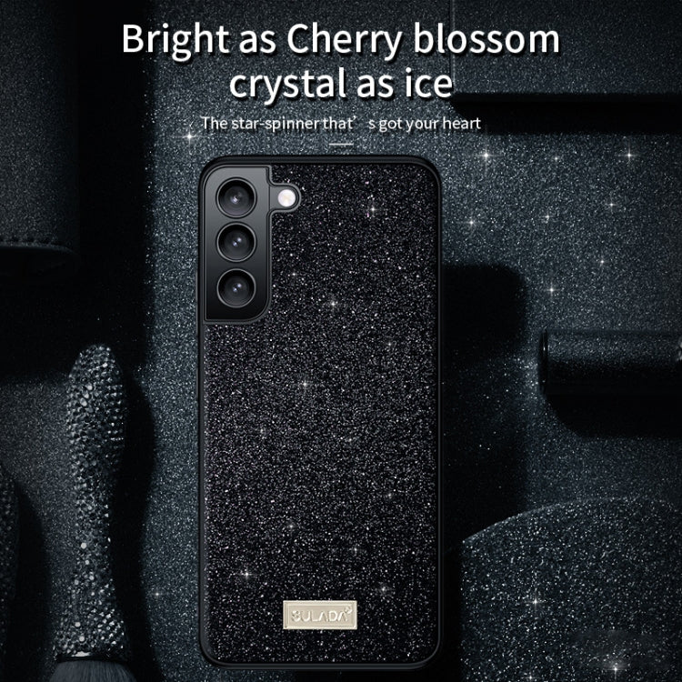 For Samsung Galaxy S24 Ultra 5G SULADA Glittery TPU + Handmade Leather Phone Case(Black) - Galaxy S24 Ultra 5G Cases by SULADA | Online Shopping UK | buy2fix