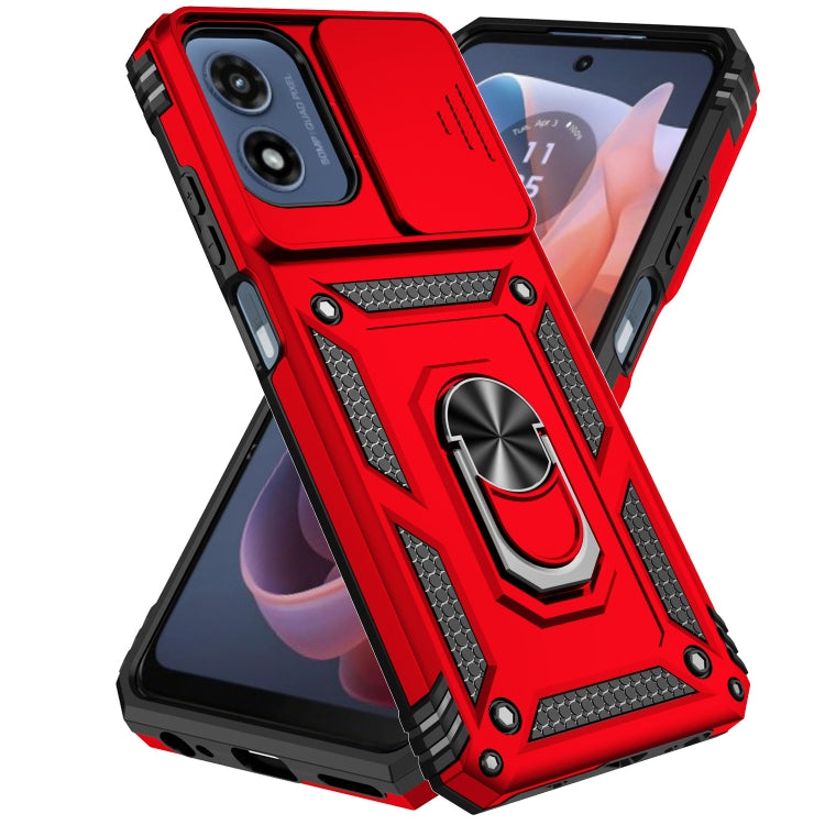 For Motorola Moto G Play 5G 2024 Sliding Camshield Holder Phone Case(Red) - Motorola Cases by buy2fix | Online Shopping UK | buy2fix