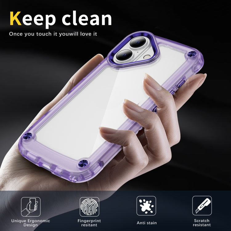 For iPhone 16 Plus Skin Feel TPU + PC Phone Case(Transparent Purple) - iPhone 16 Plus Cases by buy2fix | Online Shopping UK | buy2fix