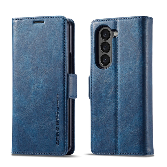 For Samsung Galaxy Z Fold6 5G LC.IMEEKE RFID Anti-theft Leather Phone Case(Blue) - Galaxy Z Fold6 5G Cases by LC.IMEEKE | Online Shopping UK | buy2fix
