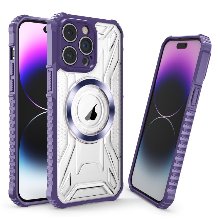 For iPhone 15 Pro CD Texture Magsafe Phone Case(Dark Purple) - iPhone 15 Pro Cases by buy2fix | Online Shopping UK | buy2fix