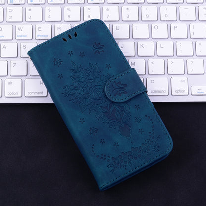 For OPPO A60 4G Butterfly Rose Embossed Leather Phone Case(Blue) - OPPO Cases by buy2fix | Online Shopping UK | buy2fix