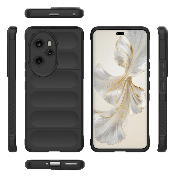 For Honor 100 Pro 5G Magic Shield TPU + Flannel Phone Case(Black) - Honor Cases by buy2fix | Online Shopping UK | buy2fix