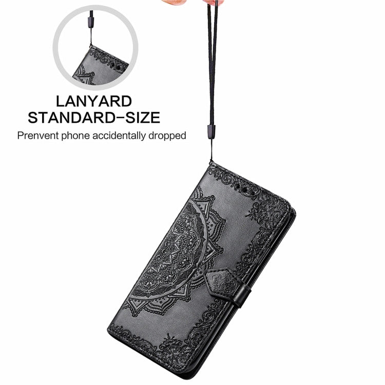 For Ulefone Note 16 Pro Mandala Flower Embossed Leather Phone Case(Black) - Ulefone Cases by buy2fix | Online Shopping UK | buy2fix