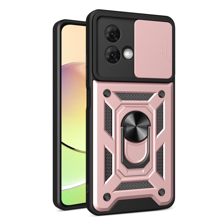 For Motorola Moto G84 Sliding Camera Cover Design TPU Hybrid PC Phone Case(Rose Gold) - Motorola Cases by buy2fix | Online Shopping UK | buy2fix